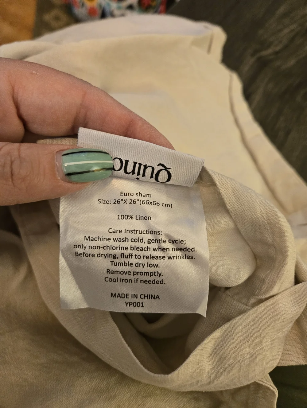 Quince European Linen Euro Sham - Oat
